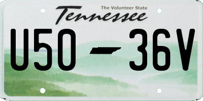 TN license plate U5036V