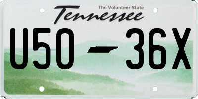 TN license plate U5036X