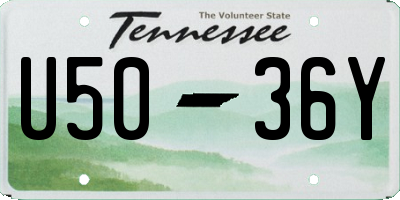 TN license plate U5036Y