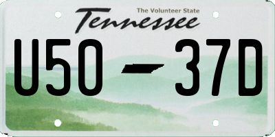 TN license plate U5037D