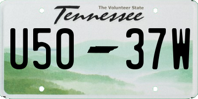 TN license plate U5037W
