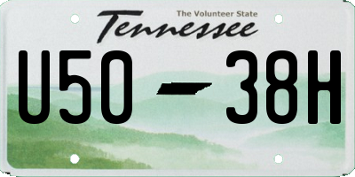TN license plate U5038H