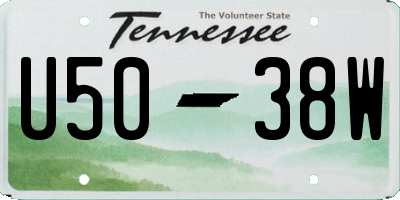 TN license plate U5038W