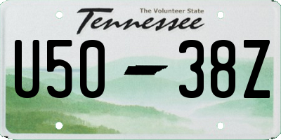 TN license plate U5038Z