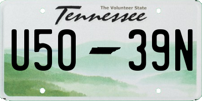 TN license plate U5039N