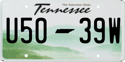 TN license plate U5039W