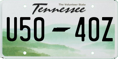 TN license plate U5040Z
