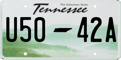 TN license plate U5042A