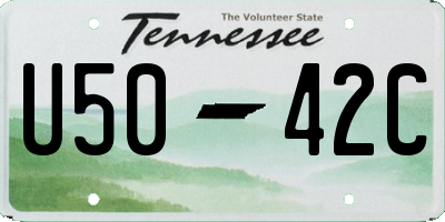 TN license plate U5042C