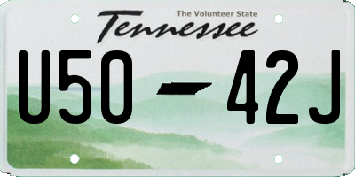 TN license plate U5042J