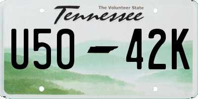 TN license plate U5042K