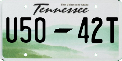 TN license plate U5042T