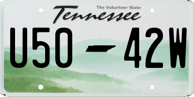 TN license plate U5042W