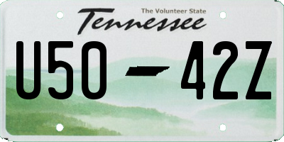 TN license plate U5042Z
