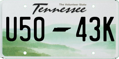 TN license plate U5043K