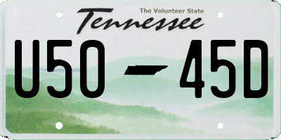 TN license plate U5045D
