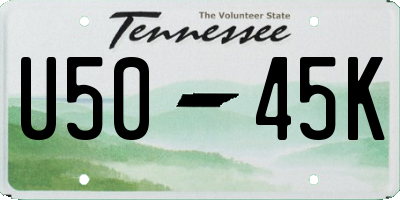TN license plate U5045K