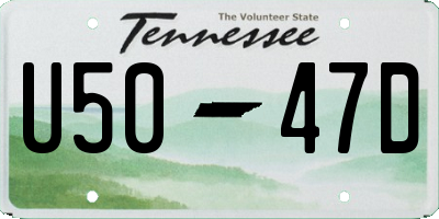 TN license plate U5047D