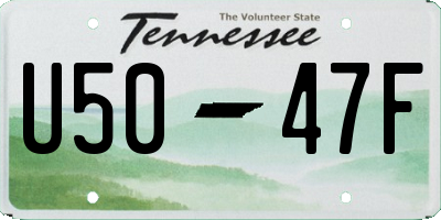 TN license plate U5047F