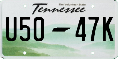 TN license plate U5047K