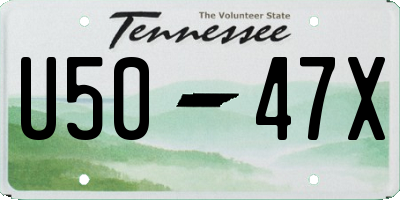 TN license plate U5047X