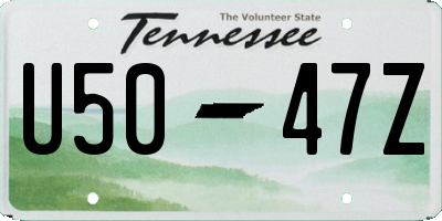 TN license plate U5047Z