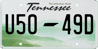 TN license plate U5049D
