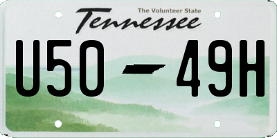 TN license plate U5049H