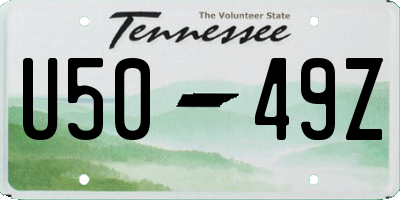 TN license plate U5049Z