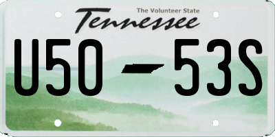 TN license plate U5053S