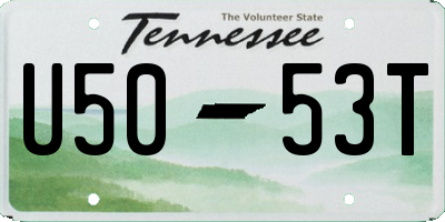 TN license plate U5053T