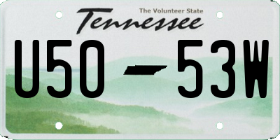 TN license plate U5053W
