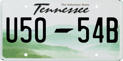 TN license plate U5054B