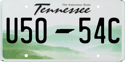 TN license plate U5054C