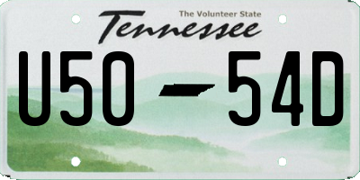 TN license plate U5054D