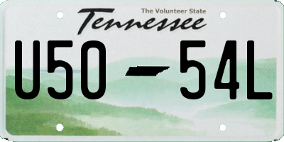 TN license plate U5054L
