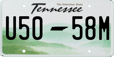 TN license plate U5058M