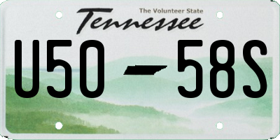 TN license plate U5058S