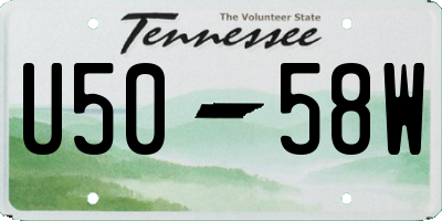 TN license plate U5058W