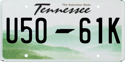 TN license plate U5061K