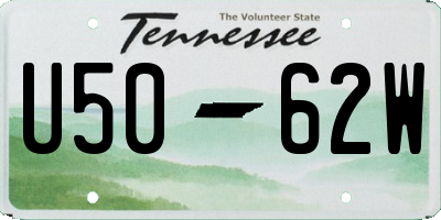 TN license plate U5062W