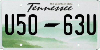 TN license plate U5063U