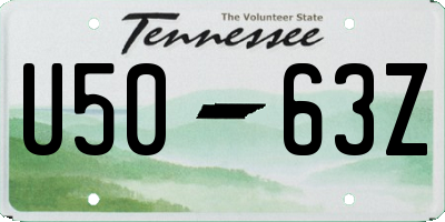 TN license plate U5063Z