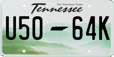 TN license plate U5064K