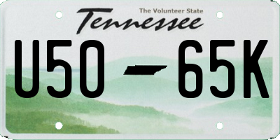 TN license plate U5065K