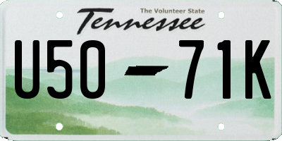 TN license plate U5071K