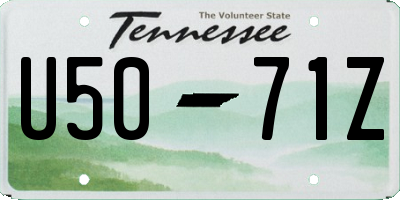 TN license plate U5071Z
