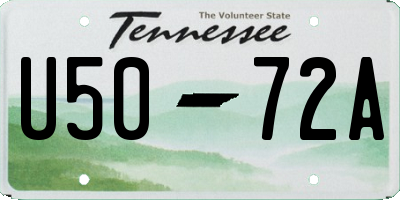 TN license plate U5072A