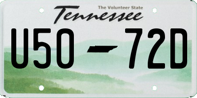 TN license plate U5072D