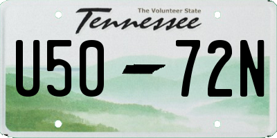 TN license plate U5072N